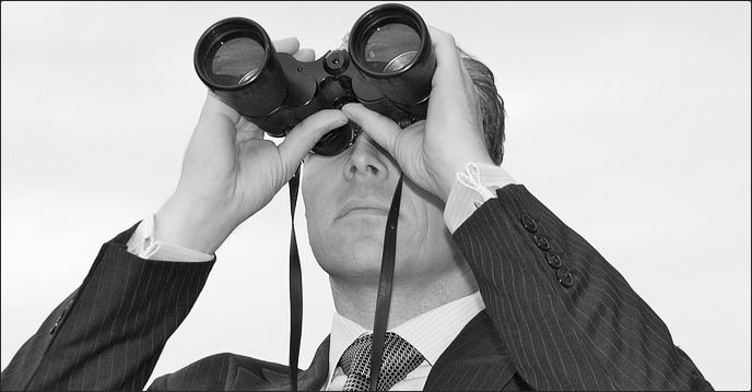 Investigator conducting discreet surveillance
